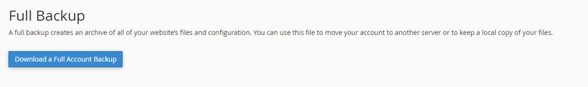 فول بکاپ فایل و تنظیمات هاست Cpanel