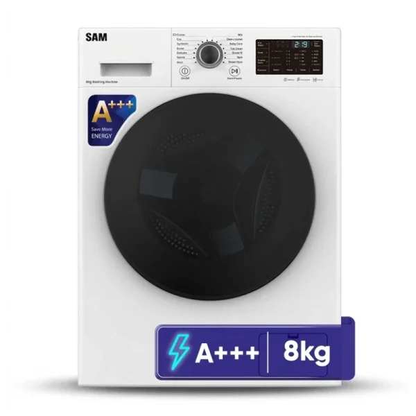ماشین لباسشویی 8 کیلوگرم اتوماتیک سام مدل  BL-Q1465W ظرفیت 8 کیلوگرم